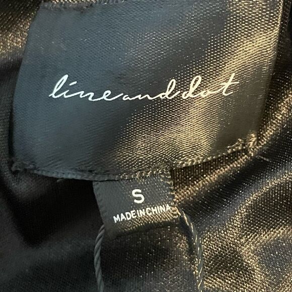 Line & Dot Olivia Mesh Blouse Black Silver Stripe Long Sleeve Metallic S Line - Picture 7 of 11